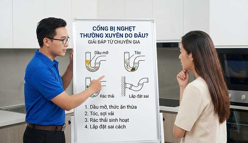 Cống bị nghẹt thường xuyên do đâu? Giải đáp từ chuyên gia