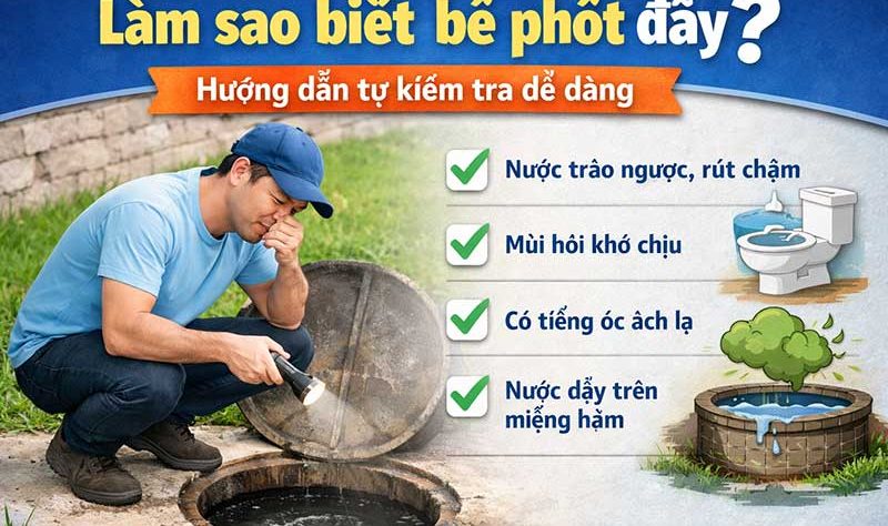 Làm sao biết bể phốt đầy? Hướng dẫn tự kiểm tra dễ dàng