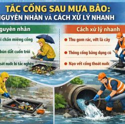 Tình trạng tắc cống sau mưa bão: Nguyên nhân và cách xử lý nhanh